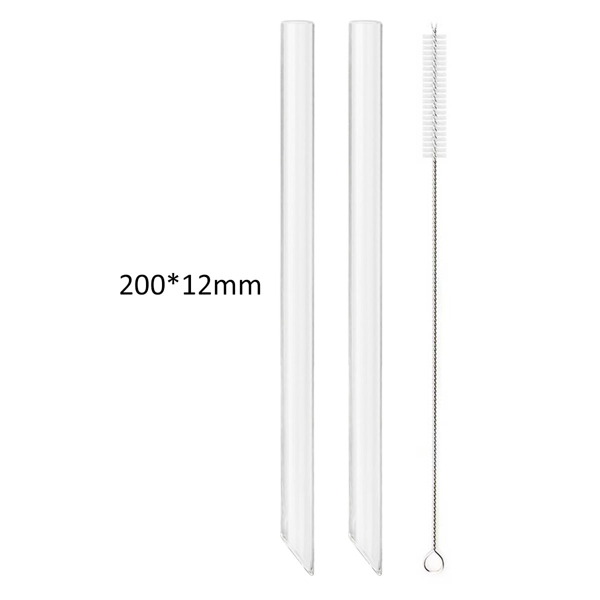 High Borosilicate Glass Straws Straight Reusable Drinking Straw Boba Bubble Tea Milk Smoothies Fruit Cocktails Bar Accessories: Chocolate