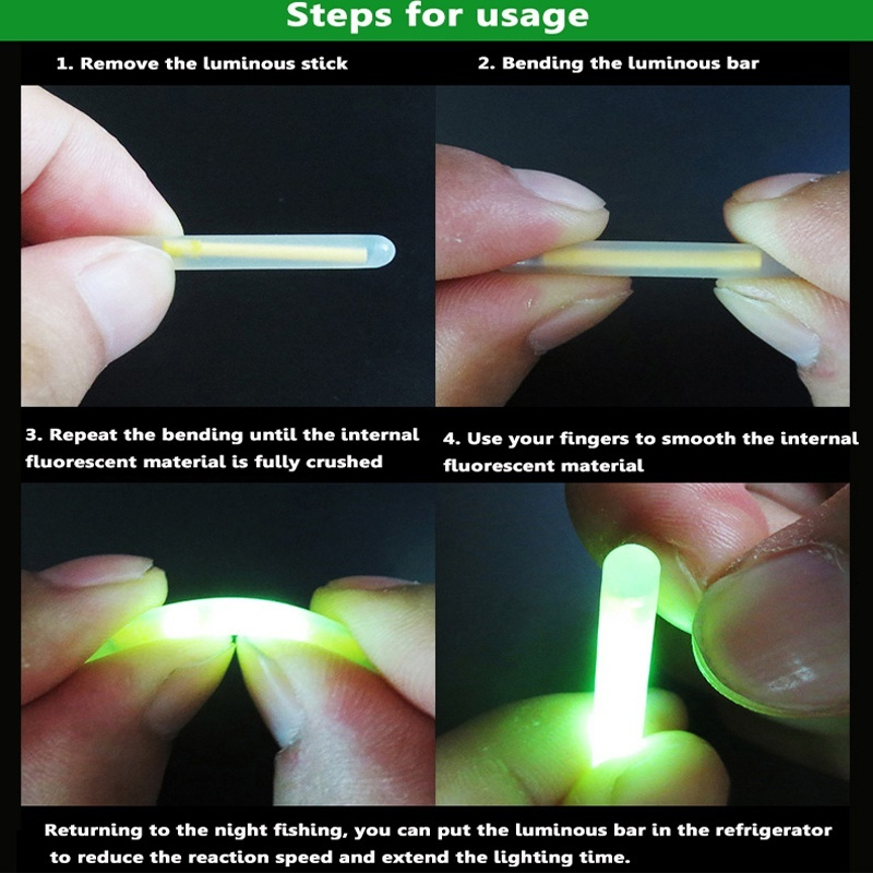 5/20/50 Pcs 4.5*37Mm Vissen Boei Fluorescerende Licht Stick Night Fishing Lichtgevende Boei Hengel/Party