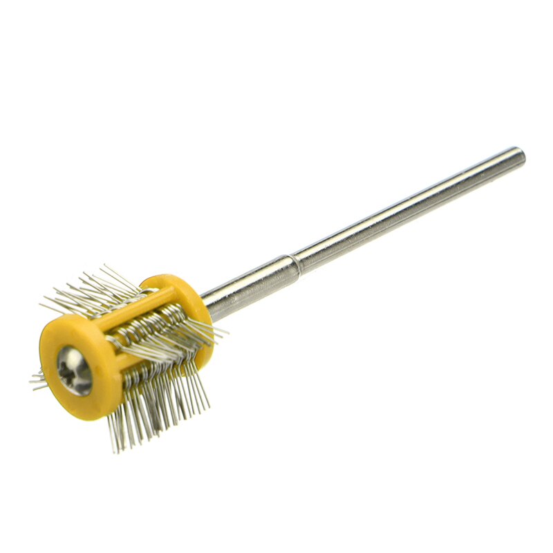 Pro Texturning Brushes Polishing Grit Mounted Matt Wire Brush Jewelry Brush With Handle DIY Jewelry Making Tools: Yellow