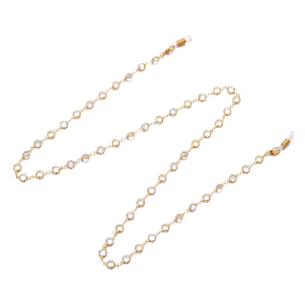 Crystal Kralen Bril Kettingen Vrouwen Mannen Mode Brillen Accessoires Antislip Zonnebril Ketting Koord Lanyard Strap 78Cm: Type 2-gold