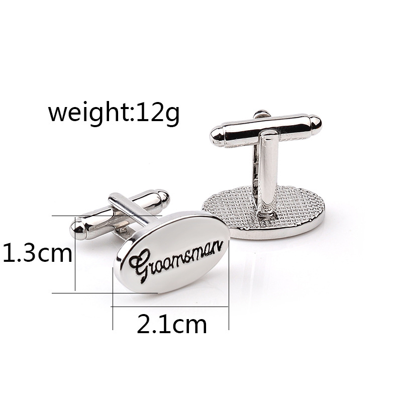 Boutons de manchettes pour hommes, bijoux de mariage ovales, 13 styles, marié/meilleur homme/meilleur ami chemise française, liens pour mariage,