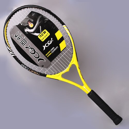 Træning tennisketsjer kulfiber pickleball snor tasker ketsjer padel multifarve ketchere sport til voksne: Gul