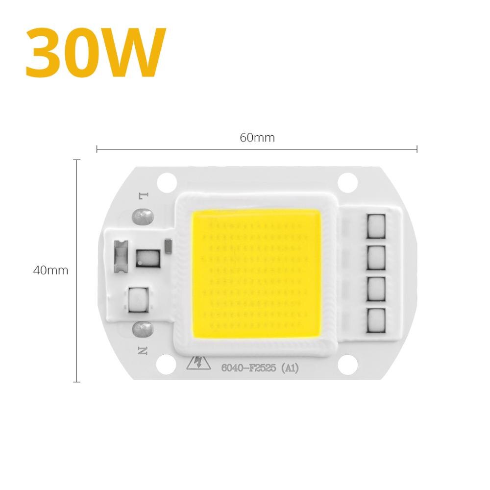Lámpara de Chip LED COB de 3W, 5W, 7W, 9W, 20W, 30W, 50W, 220V, reflector de luz LED integrado DIY para exteriores, foco de luz: 30W / Warm White