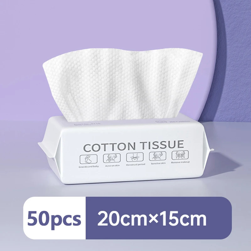 Serviette de nettoyage du visage en coton doux extracemballages, serviette de nettoyage pour salon de beauté, 50 pièces: Default Title