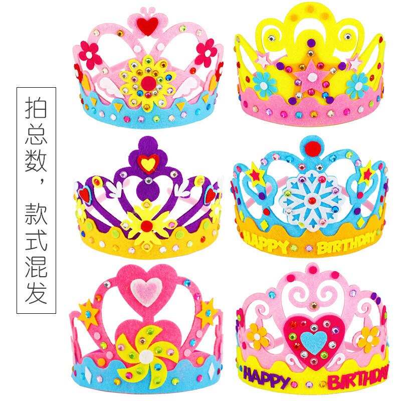 Kreative DIY Handwerk Spielzeug Pailletten Crown Blume Stern Muster Kindergarten Kunst EVA Schaum Papier Spielzeug Für Kinder Party Dekoration: All 6 Pcs