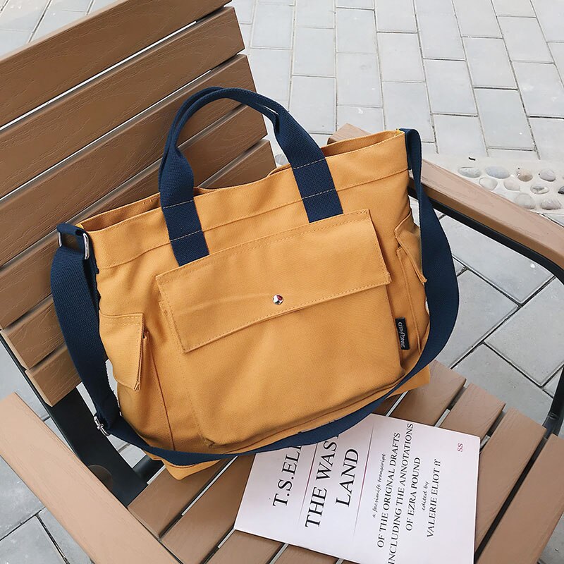 frauen Handtaschen Schulter Tasche Mit Große Kapazität leinwand Schulter Taschen Casual Messenger Taschen: yellow