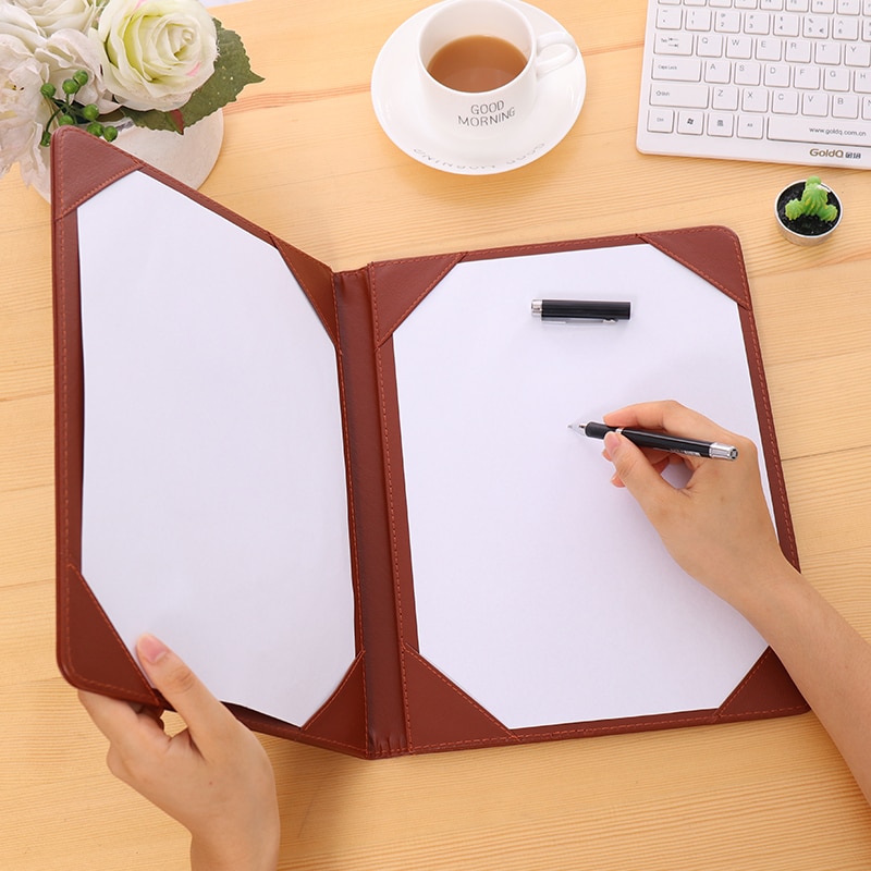 Pu läder urklipp stor  a4 kontor padfolio filer papperstavla möte signering dokument tavla