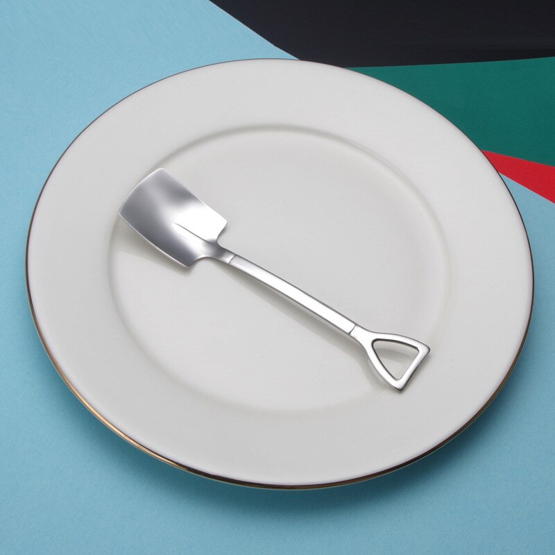 304 Stainless Steel Shovel Spoon Cute Retro Watermelon Artifact Spade Shovel Spoons Dessert Cake Ice Cream Spoon Kitchen Tool: 1