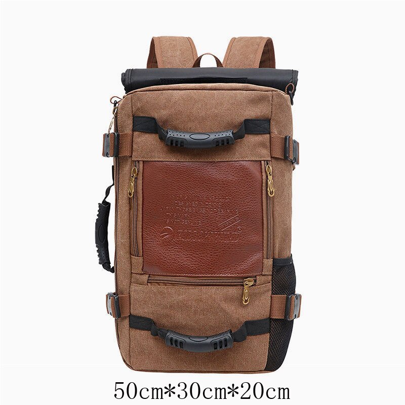 Grande capacidade dos homens mochila saco de viagem esportes casuais lona mochilas para o sexo masculino mutifunctional para fora da porta sacos escola pacote: coffee