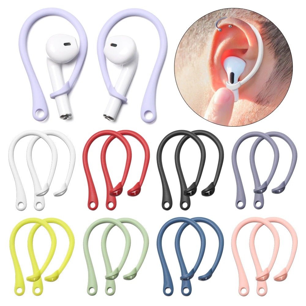 Almohadillas de silicona antipérdida para Apple AirPods 1, 2, 3 Pro, ganchos para las orejas, almohadillas para los oídos, accesorios inalámbricos con soporte para auriculares Bluetooth