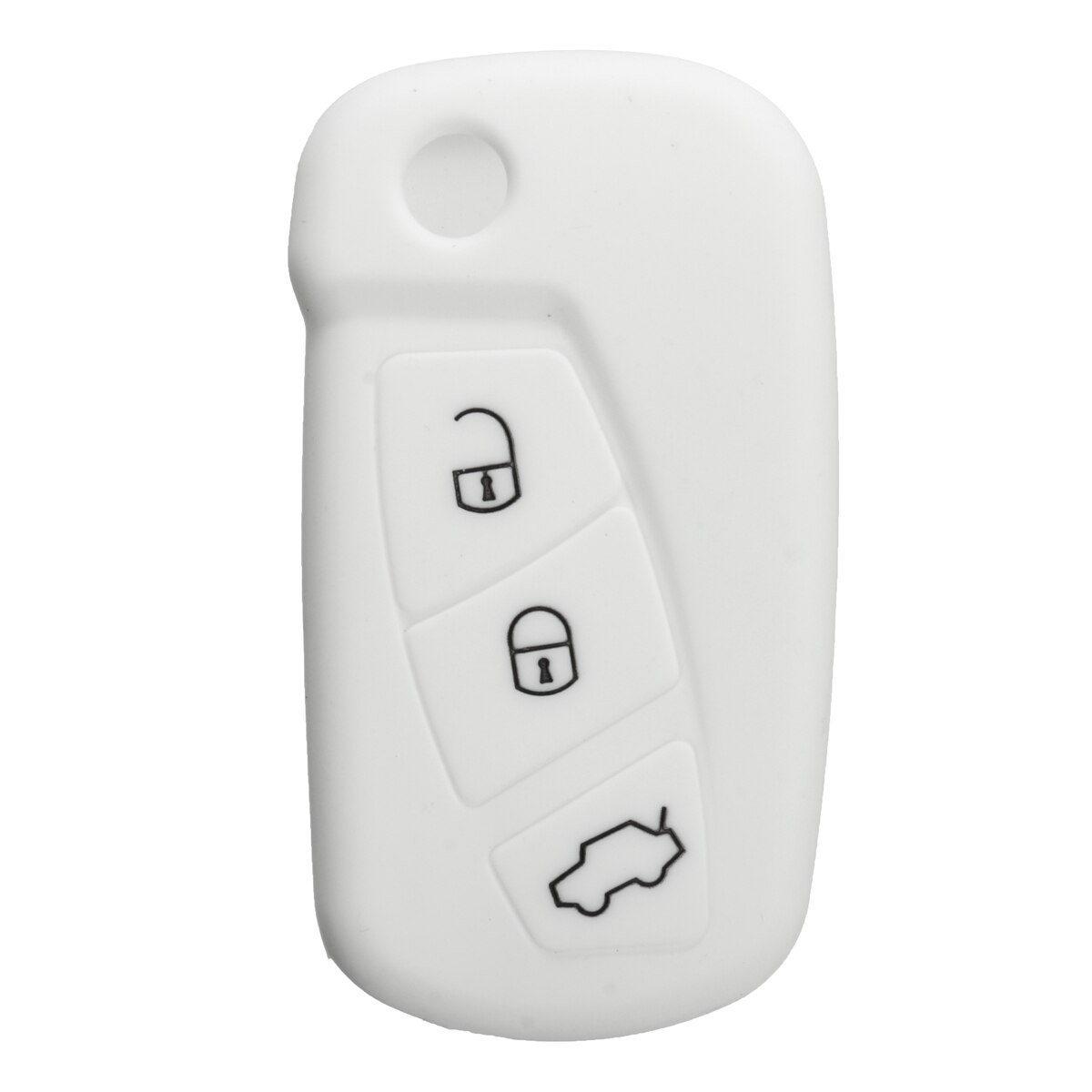 16 Kleur Siliconen 3 Button Remote Flip Key Case Fob Cover Bescherm Houder Voor Ford Ka: WHITE
