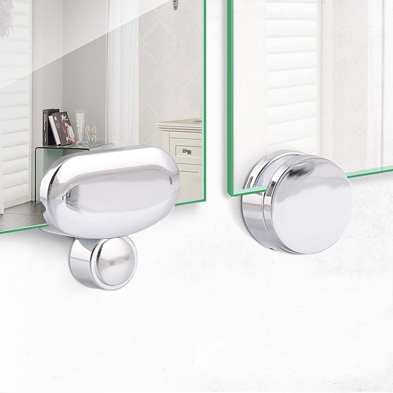 4 stk vægmonteret rammeløs spejlklip glasklemmer badeværelsesglasspejle, der understøtter tykkelse :3-5mm