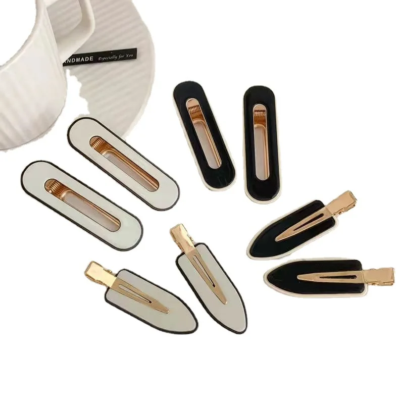 2PCS/SET Chessboard Grids Seamless Hair Clip for Women Girls No Bend Bangs Clips Duckbill Clip Hairpins Hair Styling Accessories