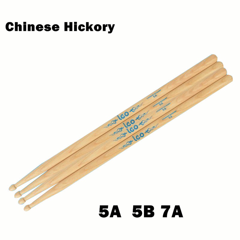 Originele Leo Drumsticks 5A 5B 7A Chinese Hickory Stokken Percussie Drumsticks Sleutelhanger Muziekinstrumenten
