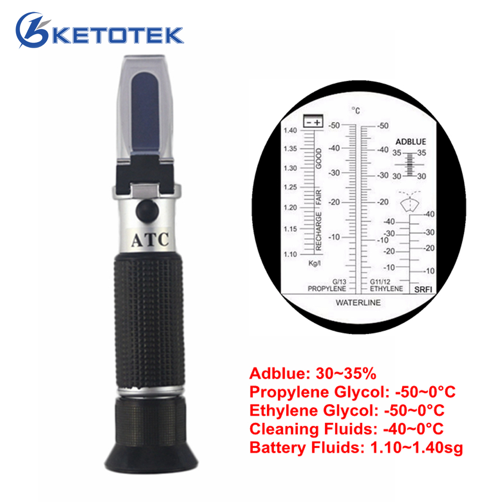 4 in 1 bilbatteri refraktometer motor vätska glykol fryspunkt urea adblue automotive frostskydd refraktometer mätare