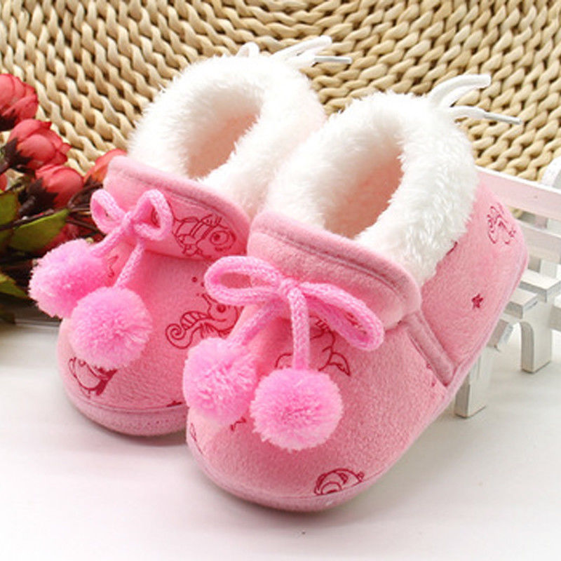 Pudcoco toddler børn baby piger vinter varme sko prinsesse bomuld blød sål skridsikre sko 0-18m 3 farver