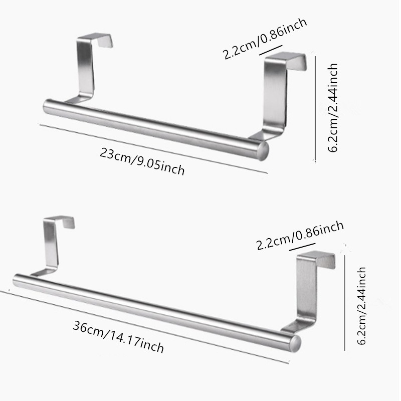 Handdoekenrek boven deur Handdoekstang Hangende houder Roestvrijstalen keukenkast Badkamer Handdoekdoekrek Home Organizer Hanger