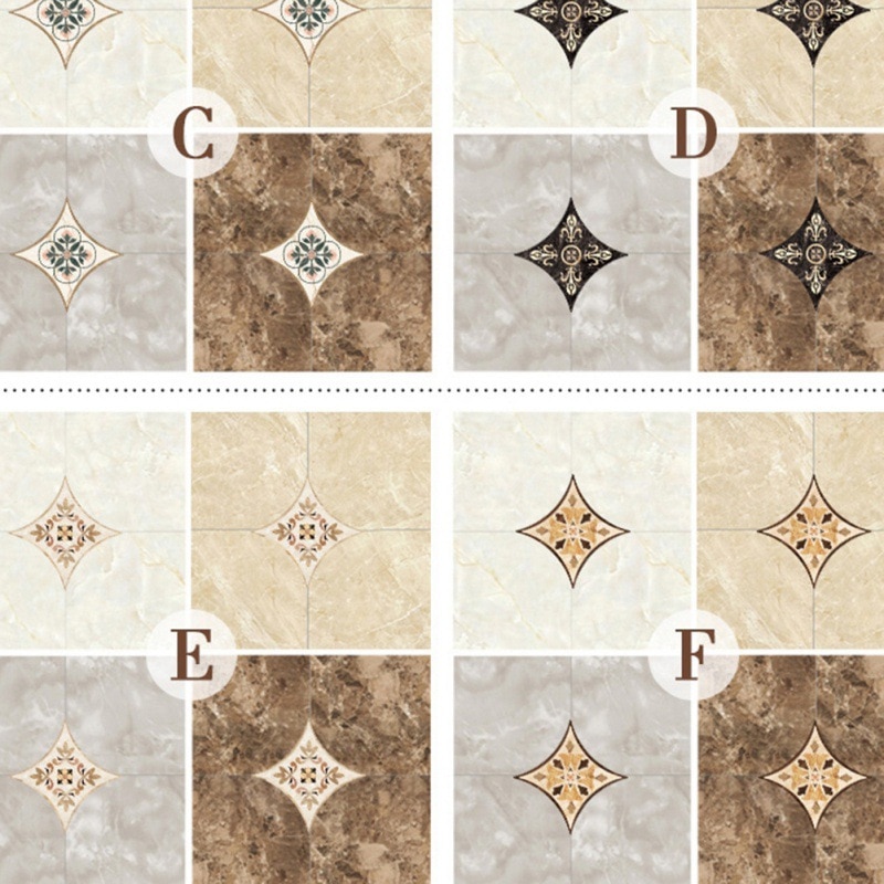 21pcs Self Adhesive PVC Ceramic Tile Stickers Waterproof Wall Sticker Art Diagonal Floor Stickers Kitchen Decorative Sticker