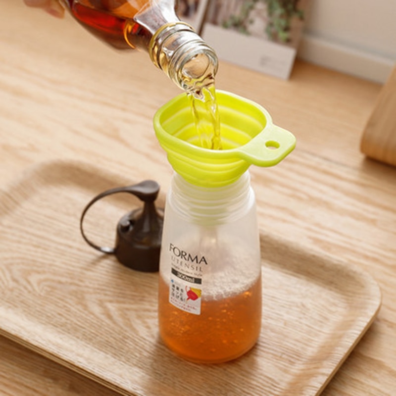 Funil de óleo dobrável silicone mini retrátil doméstico dispensação líquida mini funil vinho acessórios cozinha