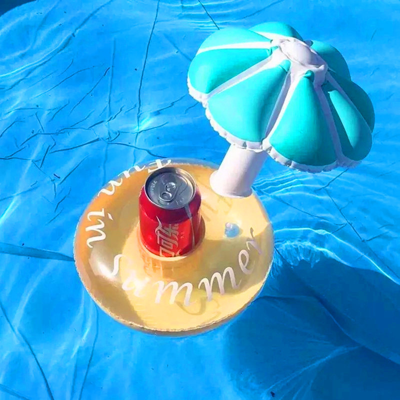 1 stk champignon drikkeholder flydende legetøj swimmingpool flåder oppustelige flydende sommer strand fest børn telefon kopholdere: Blå