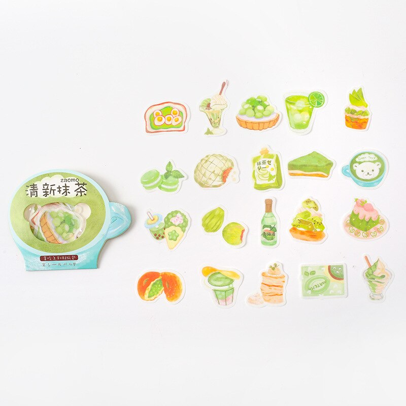 Eating Snacks Series Cute Sticker Custom Stickers Diary Stationary Flakes Scrapbook DIY Decorative Label flower Stickers set: 1