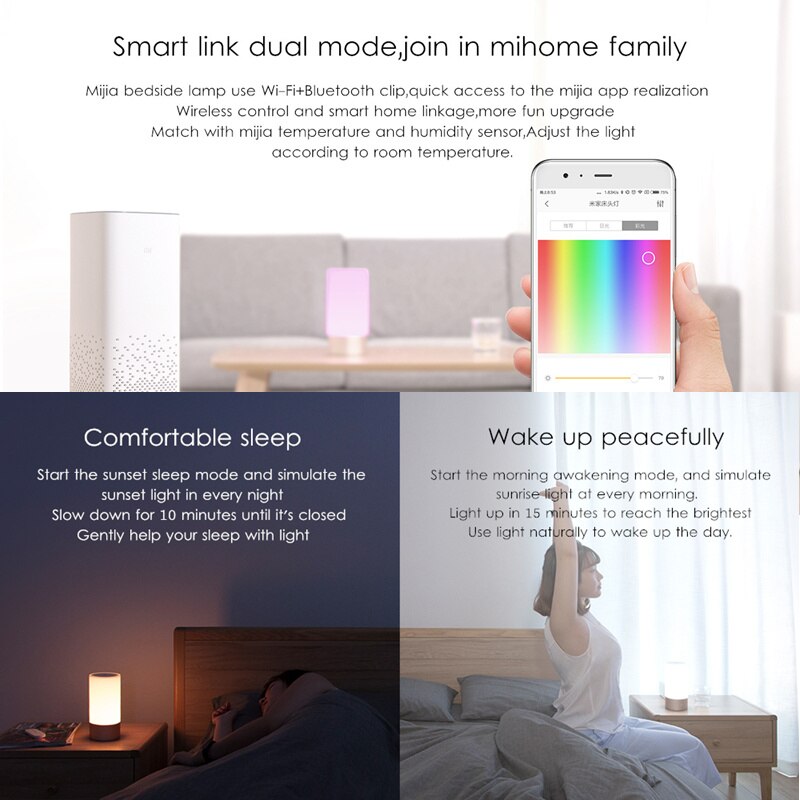 Original Xiao mi mi jia Clever Lichter drinnen Nacht Schreibtisch Lampe 16 mi llion RGB Nacht Licht Wifi Bluetooth Für Clever mi Hause APP