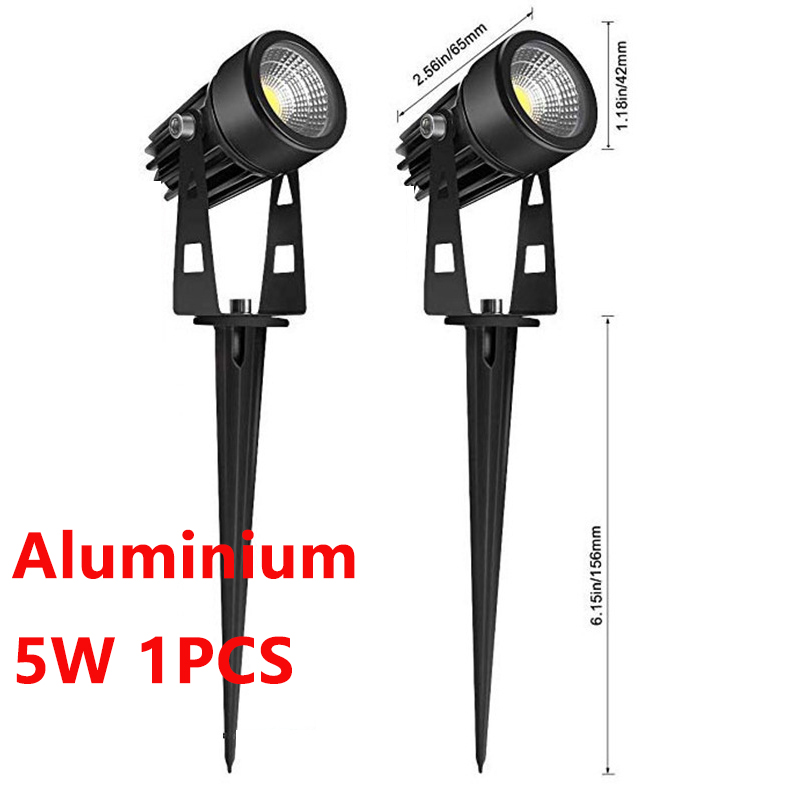 Hem aluminium led trädgårdsbelysning 5w utomhus spik gräsmatta lampa vattentät belysning led spotlights 0.5 meter kabel  ac110 v 220v dc12v: Beige / Blå / 21-30w
