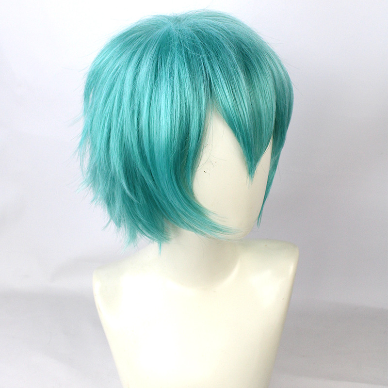 Peluca de disfraz de Miku para hombre, tamaño europeo, conjunto completo de tela de cuero plateado, traje de tela, uniforme de estilo masculino Miku: S / Beige