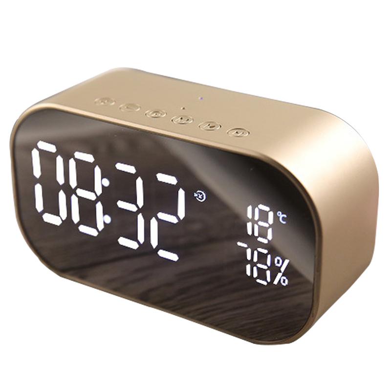 Bluetooth Speaker Wireless Mini Phone Alarm Clock Home Small Sound Computer Car Subwoofer Decoration: Champagne