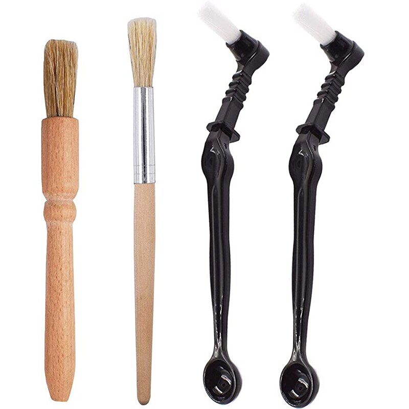 4 sztuk/zestaw szczotka robić kawy ekspres robić kawy szczotka robić czyszczenia drewniana szczotka robić czyszczenia nylonowa szczotka robić Espresso młynki robić kawy odkurzacz