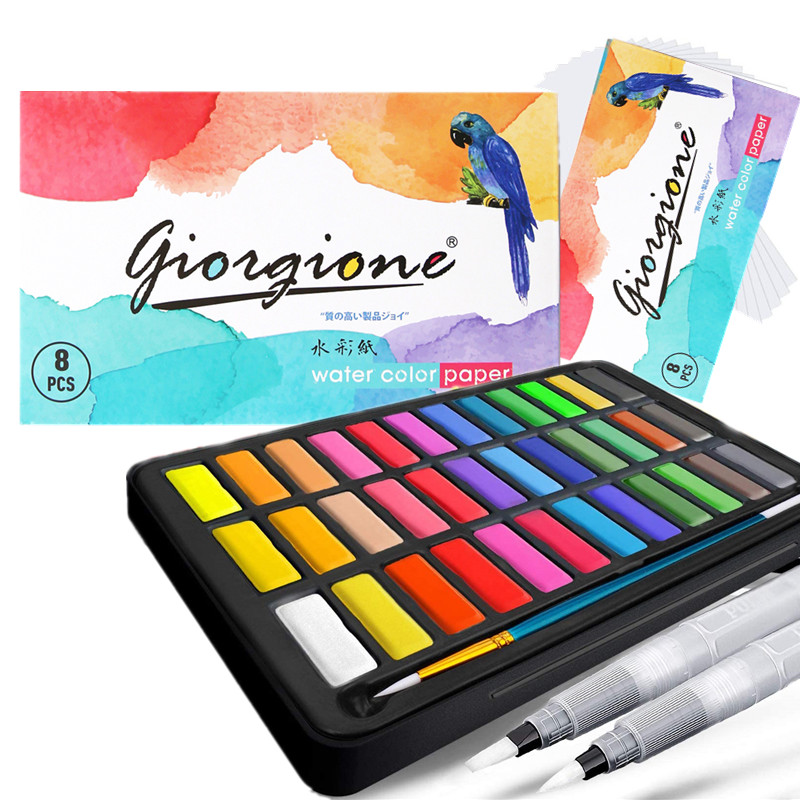 Kit Pintura De Aquarela Com Pincel, Papel De Aquarela, 24/36 Cores Profissional kit De Aquarela, Pigmento