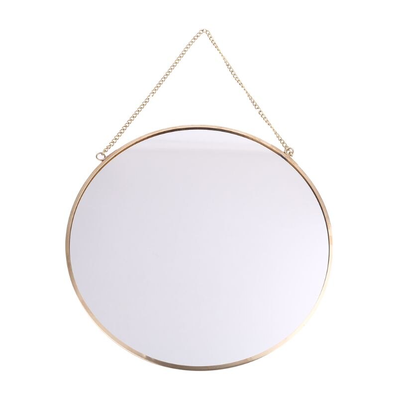 Espejo redondo colgante de pared, tocador dorado, Espejos de maquillaje, decoración de baño, 11UA