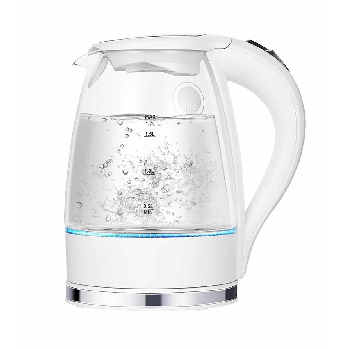 LED Illuminated Glass Electric Water Kettle Off Automatically Anti Electric Water Smart Kettle Kitchen Appliances 1.7L