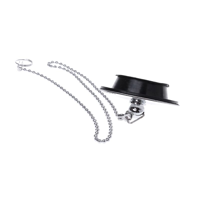 Tapón para bañera con cadena, tapón de agua para lavabo, baño, cocina, cromado