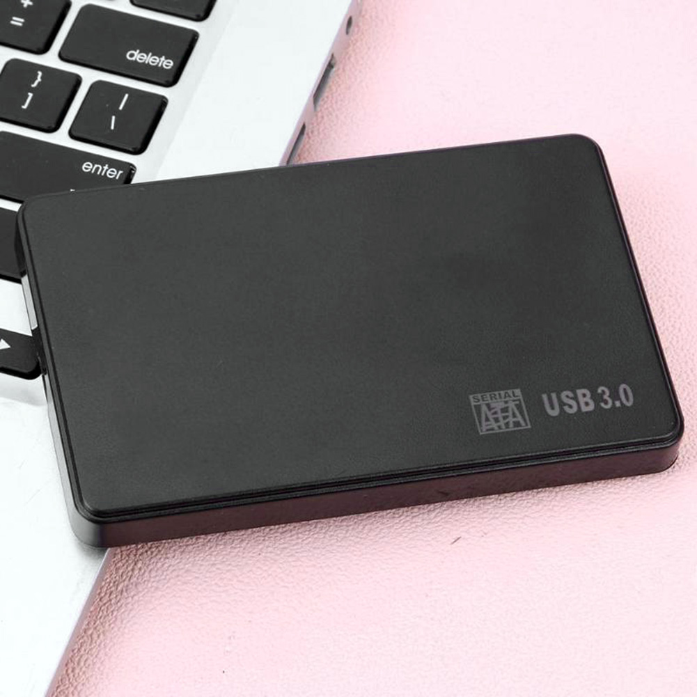 2.5" SATA USB 2.0/3.0 SSD HDD Enclosure Case Plastic Mobile Hard Drive Cases External Storage Enclosure Box With Cable for PC
