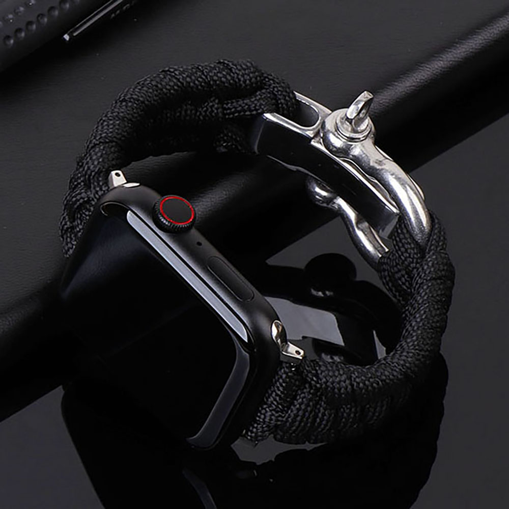 Band voor Apple Watch Band 44 mm 40 mm 45 mm 41 mm 42 mm 49 mm Nylon gevlochten buitenarmband iWatch Serie 3 4 5 SE 6 7 8 9 Ultra: XXXL / Beige