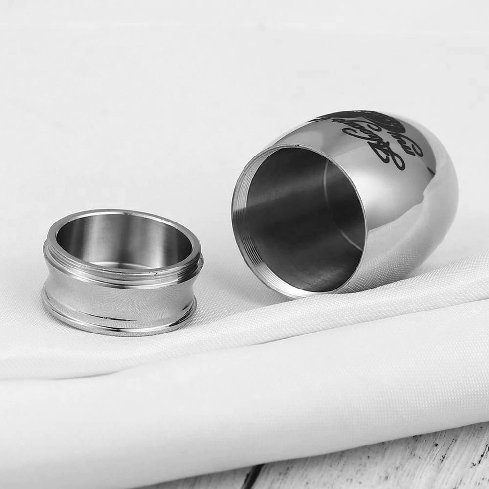 Alta personalizada de dropshipping 25mm/40mm lembrança decorativa do memorial urnas de cremação de aço inoxidável para cinzas do animal de estimação humano