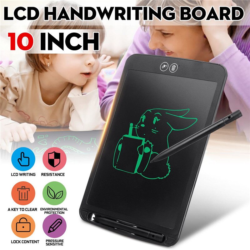 10 Inch LCD Writing Tablet Partially Erasing Drawing Board Electronic Thick Pen Highlighting Pads DIgital With Batter
