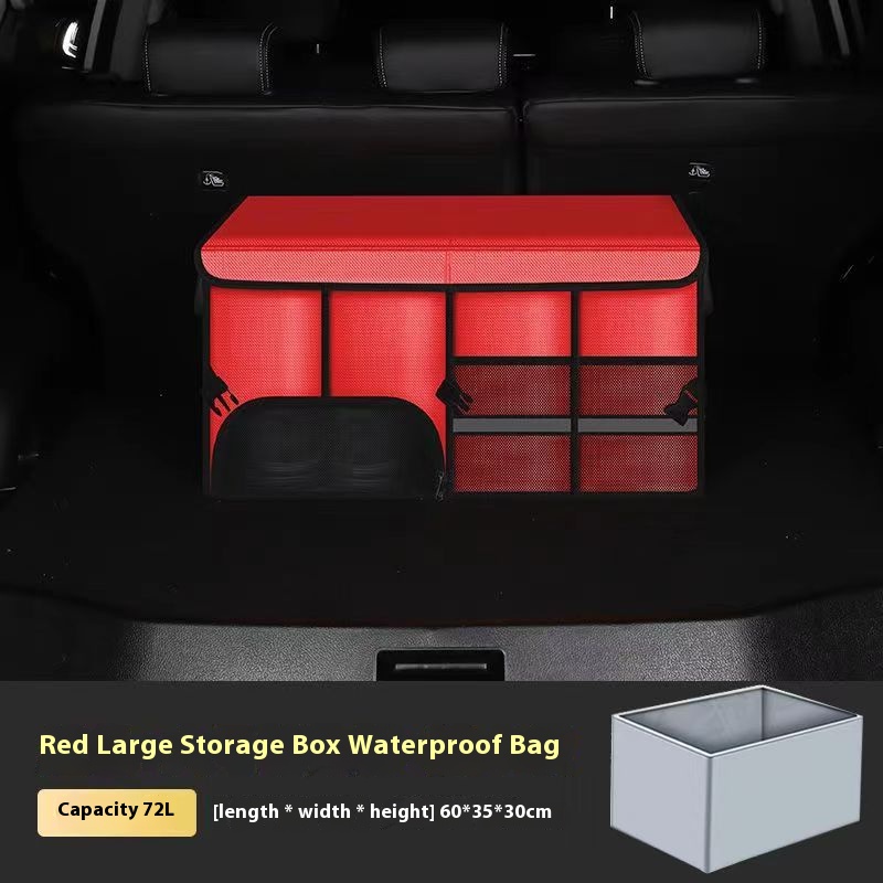 Car trunk foldable luggage storage box waterproof Oxford cloth 112L large capacity camping/fishing car storage box for easy carr: WHITE