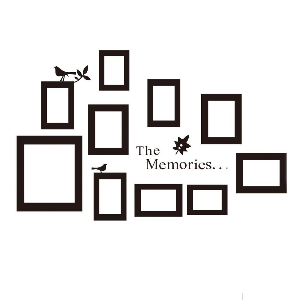 Wall Stickers Photo Frame Mural Home Picture Picture Decals Photo Frame DIY Decor 10x Bed Art Wall-Mounted Photo Frame
