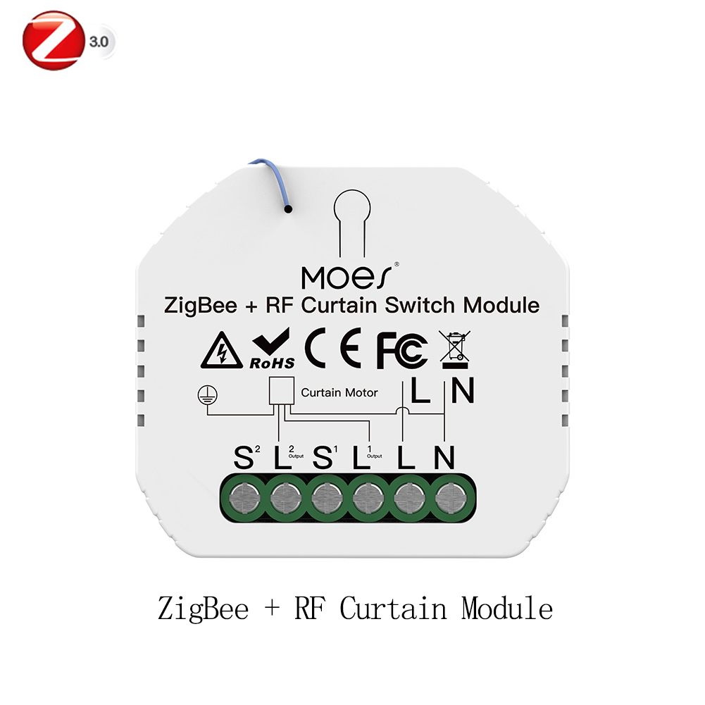 Moes Smart Zigbee Wifi Schakelaar Module Dimmer Gordijn Switch Smart Leven App Afstandsbediening Alexa Google Thuis Voice Controle: ZB RF Curtain Switch
