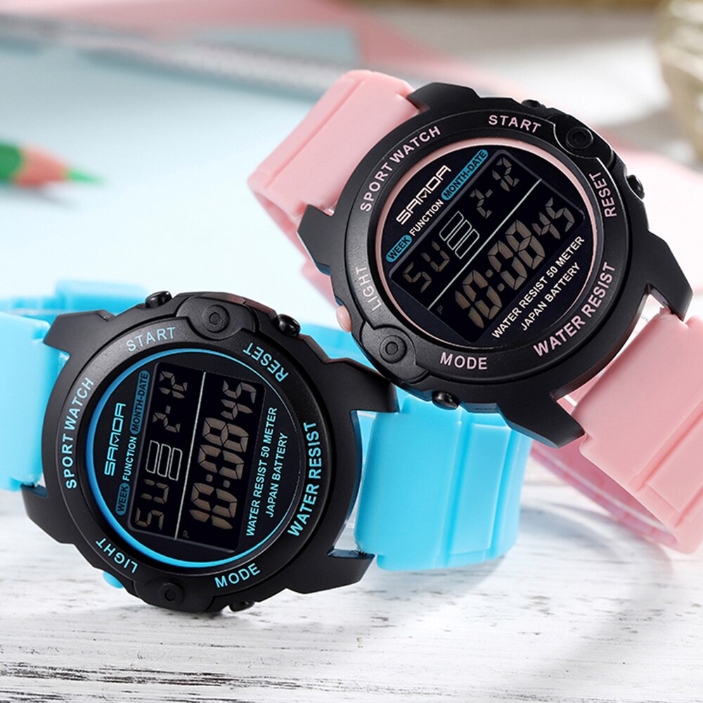 Sanda Fashionble Horloge Luxe Mannen Horloges Multifunctionele Digitale Waterdichte Elektronische Horloges Casual Outdoor Mannen Polshorloge