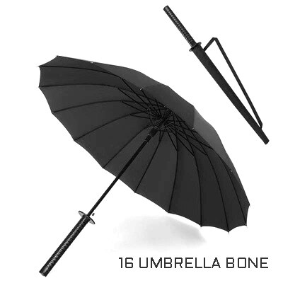 Sword Umbrella Men's Samurai Umbrella Cartoon Long Handle Sunny Umbrella Large Straight Handle Personal: 16