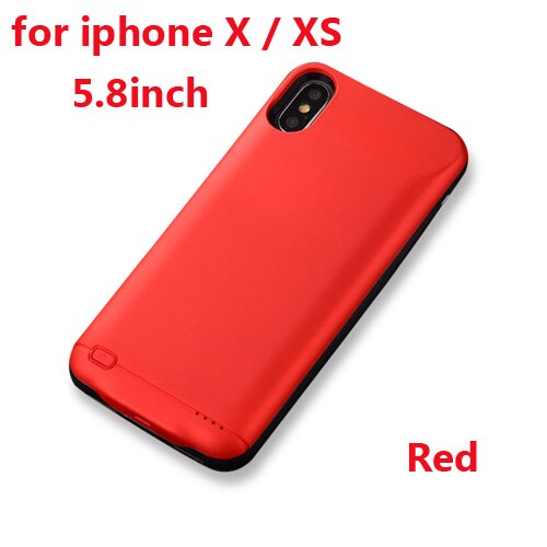 10000Mah Batterij Lader Case Voor Iphone 6 6s 7 8 Plus Power Bank Opladen Case Voor Iphone 11 Pro X Xs Max xr Power Bank Case: X XS 11Pro Red