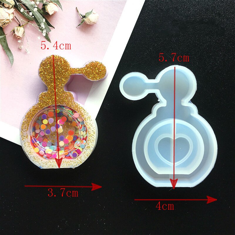 Diy Liefde Ster Drijfzand Kristal Epoxyhars Mal Uv Maan Kat Quicksand Sleutelhanger Siliconen Mal: 12