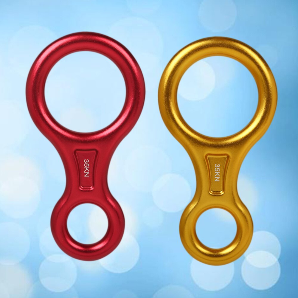 2pcs Climbing Descender 35KN Figure 8 Word Rope Descender Rappel Ring Downhill Eight Ring Rappelling Gear Belay Device Equipment
