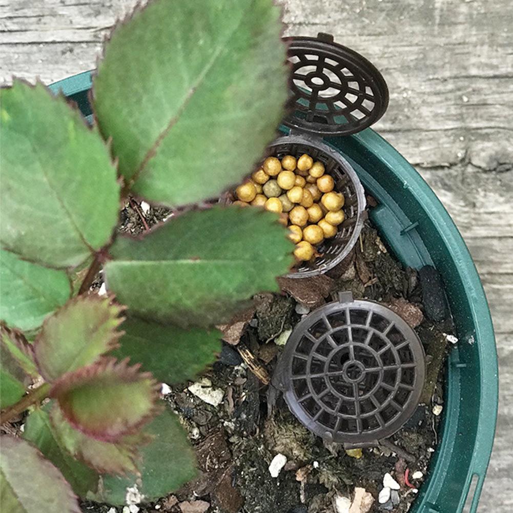 10Pcs Garden Plastic Fertilizer Box With Cover Case Orchid Bonsai Fertilizer Sowing Device Garden Horticulture Tool Plastic Cup