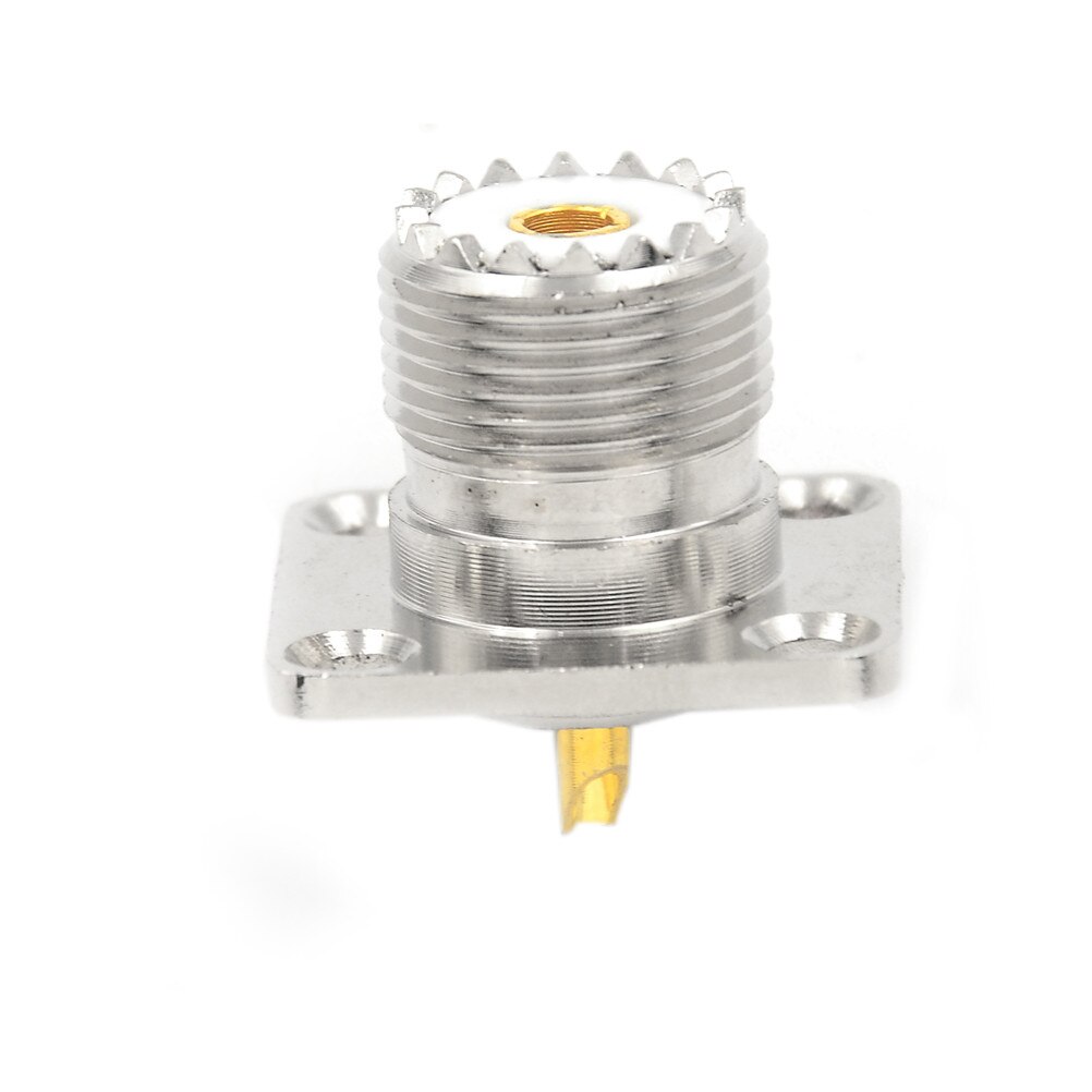 1 x Female UHF Panel Connector SO-239 Female Jack Square Solder Cup Shape Coax Connector For Radio