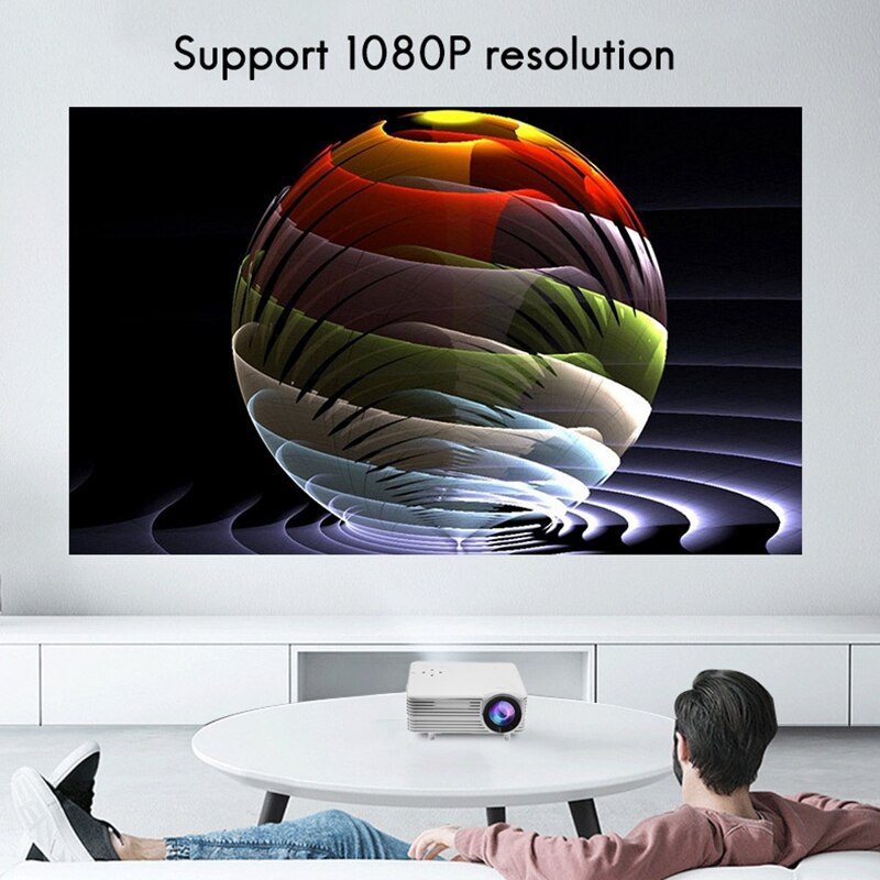 Projector H80 400 Lumen 1080P Huishouden Ouder-kind Draagbare Projector Home Office Mini Led Tv