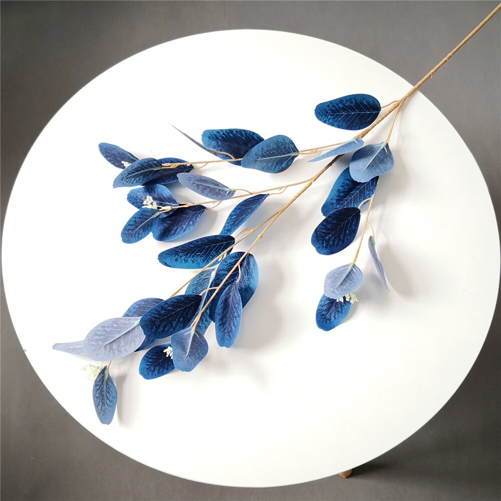 1pc Artificial Flower Simulation Handmade DIY Bouquet Dutch Leaf Bride Dandelion Bridal Bouquet For Home Wedding Vase Decoration: 2pcs dark blue